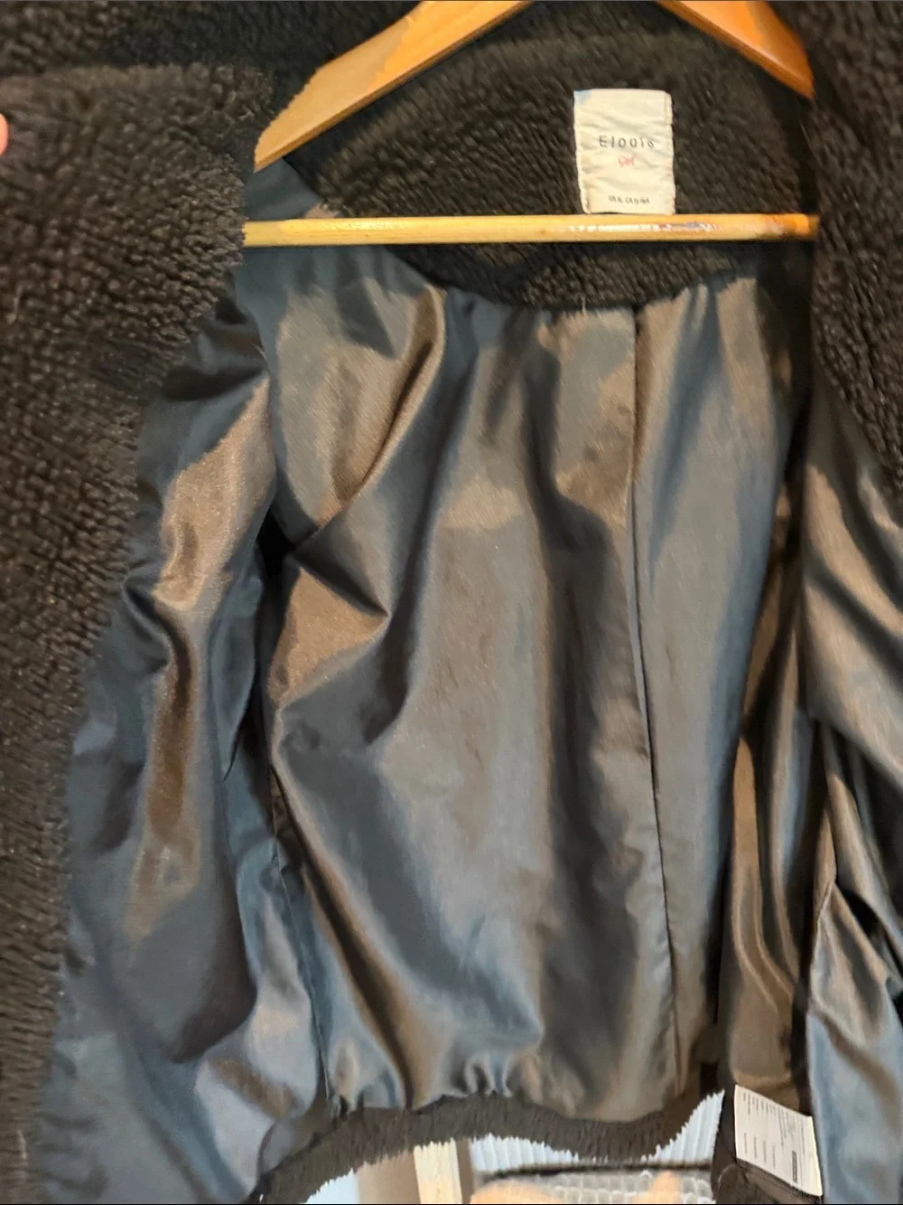 Elodie Black Sherpa Zip-Up Kids Jacket - Picture 5 of 5